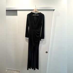 Long Sleeve Evening Gown with Beading